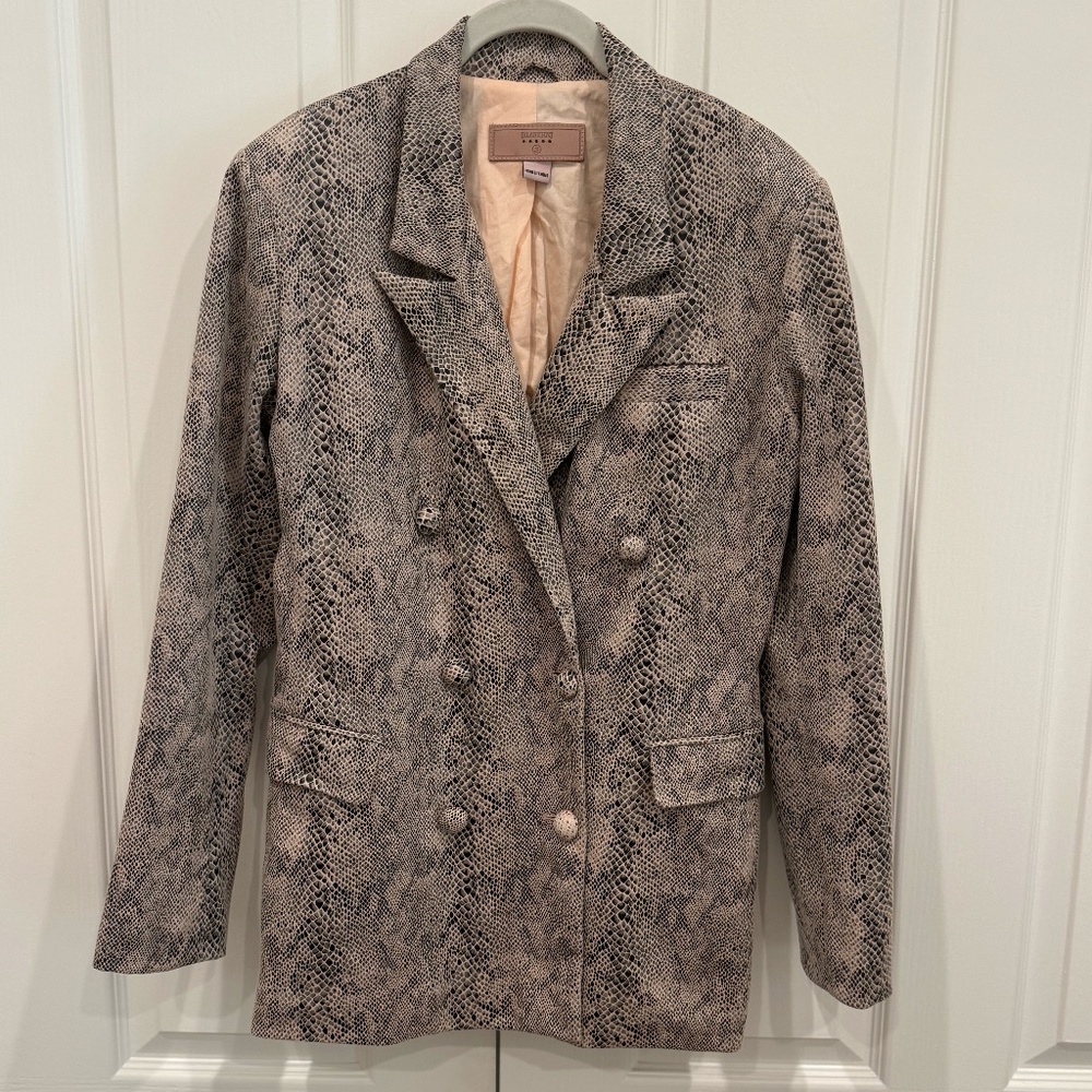 Blank NYC Anniversary Pink Snake Skin Print Blazer
